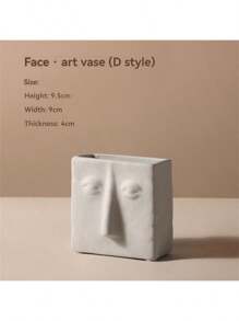 1 Stück kreative keramische Vase zum Bemalen, künstliche Blumendekoration, Kunstgesichtsdekor, Heimdekoration, Gesichtsvase, Veranda-Dekoration, Tischmittelpunkt, Tischdekoration, Alltagsartikel, Vase, Blumen Heimdekoration Raumdekoration Blumenvase Glasvase
