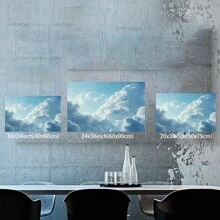 Póster de arte de nubes blancas, impresión de decoración de pared con nubes en el cielo, decoración de hogar de estilo moderno - Multicolor - Ver 4
