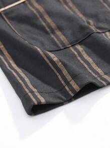 [PONX]2pcs Men's Pajama Set, Breathable Long Sleeve Top & Pants Sleepwear For Spring And Autumn, Fall Winter Clothes - Black - View 6