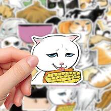 60 Stück lustige Katzen Aufkleber: Dumme Katzengesicht Memes, wasserfeste Graffiti Aufkleber, geeignet für Scrapbooking DIY Dekorationen, Handy- & Computerdekor, tolle Lernmaterialien & Geschenke für Jungen und Mädchen