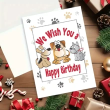 1 pieza, Tarjeta de cumpleaños linda con sobre, para familia, hijo e hija, novia y compañera de clase, decoración de cumpleaños, de alta calidad para todas las ocasiones, tarjeta de saludo de cumpleaños especial y encantadora, tarjeta de cumpleaños de perro interesante.