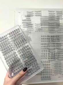 1pc Dustproof Large Capacity Nail Art Storage Box, Wearable Nail Display Board, Transparent Plastic Makeup Organizer Box For Nail Art Supplies