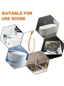 下水道疏通钩、毛刺钩、水槽管道清洁刷、浴室排水管疏通器、厨房、浴室和厕所用高效防堵塞下水道过滤器、浴室排水管疏通器