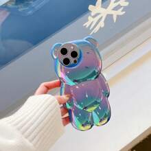 Cute Holographic 3D Bear Design Phone Case Compatible With Iphone 14 Pro Max, IPhone 13, 12Pro, 11