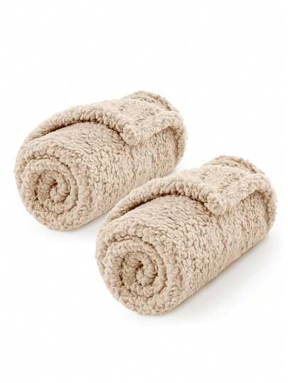 2st Premium Mjukt Hundtäcke För Små Hundar Valp Katt Tvättbar Sherpa Fleece Husdjurskast för Säng Möbel Soffa Soffskydd