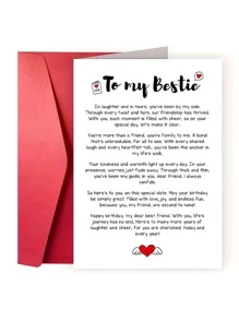 1pc Heartfelt Birthday Greeting Card For Best Friend, High-Quality Paper, Birthday Wishes For Anyone, With Envelope, For Thoughtful Poetry And Love With Wings Design, Birthday Card - Multicolor - View 1