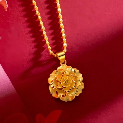 GCGIGUI 1件/5件装精致磨砂花朵吊坠项链，时尚项链，生日、母亲节、圣诞节礼物，送给母亲、妻子、女友、闺蜜的珠宝礼物，新娘婚礼装饰，情人节装扮，婚礼服饰