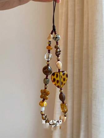 Amber Hard Candy Autumn/Winter Marat Vibe Long Phone Lanyard, Brown Tone, CCD Chain