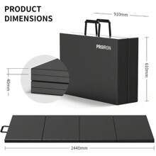 Deluxe Edition Gymnastics Mats, 4 Folding Exercise Mat Yoga Gym Home Fitness Workout Mat, Thick Foam Soft Matt For Crash Tumble Pilates, Non Slip PU Leather & Carry Handles - Large- 244cm*91cm(High Density Foam) - View 2