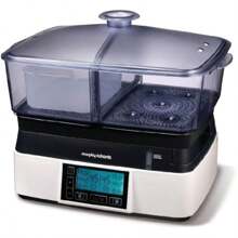Morphy Richards Intellisteam Compact Food Steamer 6L Synconised Steaming Digital Display Memory System White And Black 48775 - Black1 - View 1