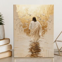 1 幅耶稣基督绘画，卧室客厅走廊的理想礼物，墙壁艺术，墙壁装饰，房间装饰，桌面装饰，防水，适用于卧室、客厅、书房、酒店酒吧、走廊、防水壁画