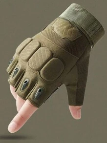 1 cặp Găng tay nửa ngón thể thao ngoài trời mọi mùa dành cho đạp xe, thể dục, đi bộ đường dài, chống trượt, chống mài mòn, bảo vệ, thích hợp cho đạp xe, đi xe máy và trượt tuyết, găng tay màu đen - màu đen - Xem 6