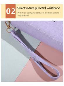 经典大容量手拿包 带拉链 8 个卡槽和多个隔层 优雅手持手拿包 拼色钱包 钱包 长款钱包 腕带钱包