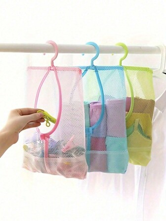 Multi-Purpose Hangable Storage Mesh Bag - Bathroom Accessories For Organizing Clothespins, Kitchen, And Bathroom Essentials - , Water-Resistant, And Easy-To-Clean Home Organization And Storage Solution