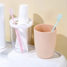 1pc Portable Toothbrush Box, Nordic Clear Design PP Portable Toothbrush Carrying Box For Outdoor Home Bathroom Decor Summer