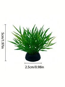 1 件装水族箱装饰人造植物套装适用于鱼缸水下世界景观，高品质假水植物装饰（底色随机），适用于水族箱和鱼缸装饰