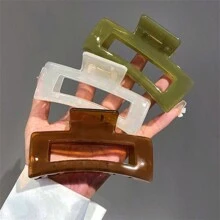 3pcs/1pc Extra Large Hair Claws Suitable For Thick Hair, Square Hair Clips For Women, Rectangular Non-Slip Clips,Hair Accessories,Claw Clips,Hair Jaw Clip,Hair Clutch