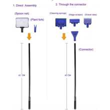 水族箱清洁套装，藻类刮刀工具套装，5 合 1 鱼缸岩石清洁器包括网、砾石耙、藻类刮刀、叉子和海绵刷，用于换水和吸沙