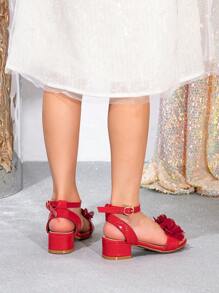 1 paire de sandales à talons hauts de luxe, à la mode, élégantes et polyvalentes pour les filles