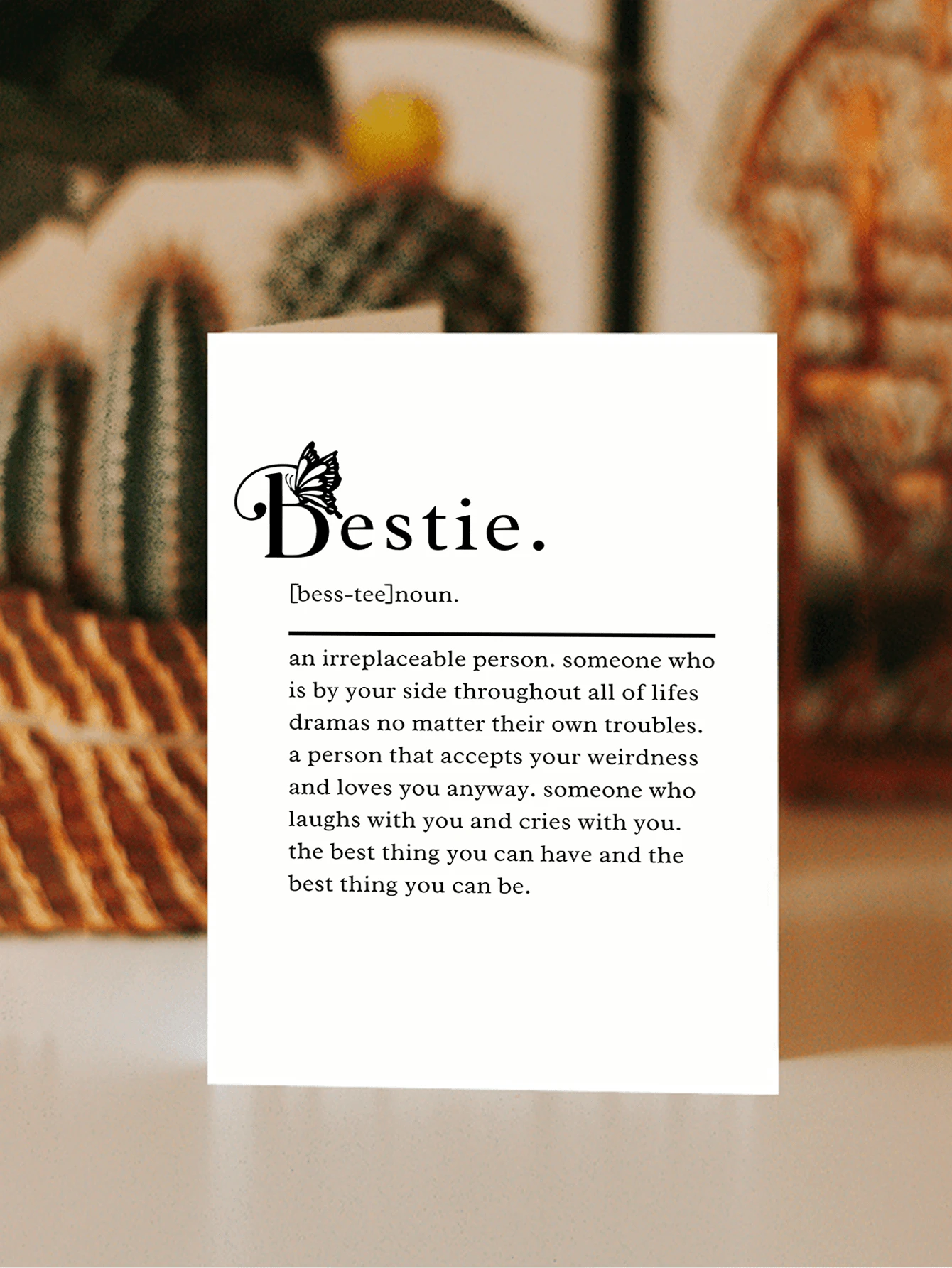 1pc Best Friend Birthday Greeting Card, Humorous Bestie Definition, BFF ...