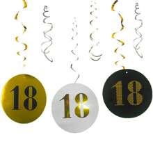 Numeric Spiral Pull Flags, Includes Digits 18/20/30/40/50, Suitable For Specific Birthday Party Decoration, Anniversary