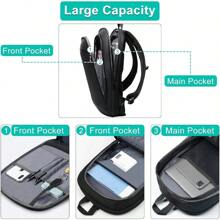 HEROIC KNIGHT Laptop Backpack 17.3 Inch Backpack Expandable Rucksack Waterproof Backpack Lightweight Travel Backpack Anti Theft Backpack Business Work Bag For Work Sport Travel Business Office- Black - Black1 - View 4