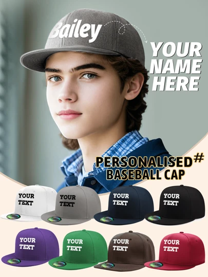 1pc Customized Hip-Hop Baseball Cap, Versatile Casual Sun-Blocking Hat, Suitable For Spring/Summer Daily Outings, Team Gatherings, Can Be Used As A Gift