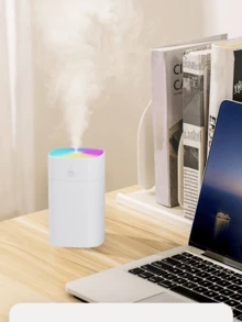 1pc Colorful 400ml Cool Mist Humidifier - Essential Oil Diffuser For Room, Office, Desktop, Home, Car - Air Fresheners And Back To School Supplies - White - View 2