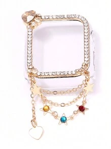 1 Stück Metallarmband für Apple Watch Damen, kompatibel mit Apple Watch Series 10/9/8/7/6/SE/5/4/3/2/1, 38mm - 49mm, Metallarmband mit verstellbarem Schnallenverschluss für besseren Sitz am Handgelenk, einzigartiges Cut Out Uhrengehäuse/Band separat erhältlich (Uhr nicht inbegriffen)