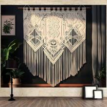 1 Pc Bohemian Style Lace Tapestry, Polyester Fiber Boho Wall Hanging Backdrop Banner, Indoor Outdoor Party Decor, Suitable For Celebration And Birthday Anniversary, Bohemian Style Decoration - Multicolor - View 2