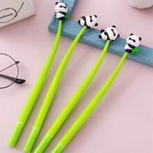 6pcs Cute Panda Wiggle Ballpoint Pens, Creative Stationery Soft Gel Ink Pen, High Aesthetic Office Writing Supplies