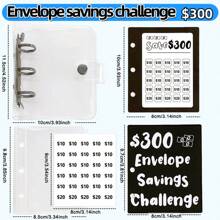 1pc 150/300/500/1000 Savings Challenge Binder - Mini Budget Binder With Cash Envelopes And Inserts, Convenient For Saving Money,Boho Vibes