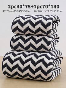 1/3pcs Coral Fleece Microfiber Non-Shedding 1pc Bath Towel/ Or 1pc Face Towel, Soft Absorbent Striped Bathroom Towel, Suitable For Bathroom, Pool, Beach Back To School For Beauty Salon Home Bathroom Shower Towels For Beauty Salon, Hotel Sports,Home Essentials, Towel, Skin Care Bath Towel Sheet