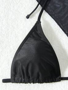 3Pcs Set New Fashionable Swimwear With Mesh Cover Up Summer - Multicolor - View 4