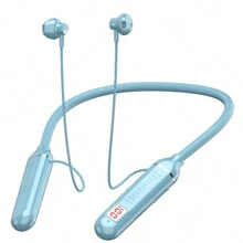 1 件磁性设计按钮控制柔软舒适硅胶灵活颈带 HiFi 立体声无线耳机，时尚无线音乐耳机，播放时间长达 50 小时 - 彩色 - 查看 15