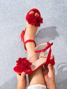 1 paire de sandales à talons hauts de luxe, à la mode, élégantes et polyvalentes pour les filles