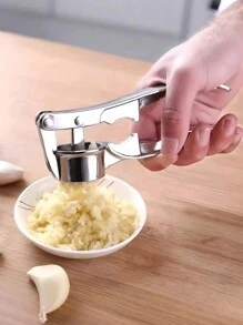1pc Stainless Steel Garlic Press, Large Kitchen Garlic Crusher, Manual Garlic Mincer & Peeler, Easy To Clean, Durable, Rust-Proof, Easy To Press, Suitable For Daily Cooking, Garlic Tool, Kitchen Gadget, Kitchen Accessory - Multicolor - View 5