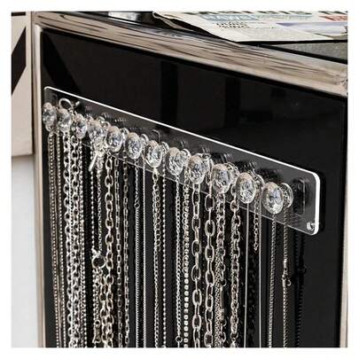 1pc Jewelry Organizer Rack, Wall Mounted Necklace, Bracelet, Earring Display Stand