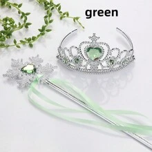 1 set d'accessoires Couronne et Baguette, Accessoires de Costume de Reine des Glaces, Convient pour les Fêtes et Représentations