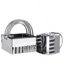 5pcs Cookie Cutter Set With Handles, Professional Baking Dough Tools, Stainless Steel Round Cookie Cutters, Rust-Proof, Easy To Clean, Dishwasher , Gift Box Packaging