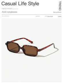 2/3/4 件女士亚克力休闲矩形时尚眼镜，适合日常度假、节日礼物和日常着装 - 彩色 - 查看 5