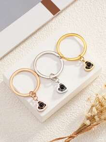 Móc khóa hình trái tim tùy chỉnh, móc khóa chiếu hình trái tim bằng thép không gỉ tích hợp ảnh, móc khóa chiếu ảnh cá nhân hóa hỗ trợ 100 ngôn ngữ, móc khóa kỷ niệm ảnh gia đình, quà tặng kỷ niệm gia đình, móc khóa ảnh tùy chỉnh cho Ngày Valentine - Móc khóa 4 - Xem 5