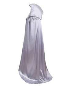 1 pieza Capa negra con capucha para adultos en Halloween, capa de disfraz de una sola capa para bruja, vampiro, demonio, adecuada para varios festivales, fiestas, actuaciones, decoraciones, tela de satén, longitud total 1,7 metros Capa negra