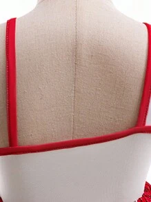 Young Girls Spaghetti Strap Tassel Princess Dress, Suitable For Parties, Fabric And Pattern Randomly Assorted - Red - View 5