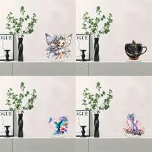 1 pièce Figurine en acrylique d'oiseau, de fée, de dinosaure - Décoration de table avec support, décoration acrylique 2D recto-verso, convient pour la maison et le bureau, statue polyvalente, cadeau de Noël parfait