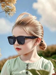 1 Set Vintage Children's Square Frame Fashion Glasses, Simple & Design, Rich Colors Available, Suitable For Boys/Girls Party, Holiday, Outdoor, Travel, Decoration, Daily Accessories, Photography Props