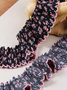 4,5 cm Ruban dentelle à volant à fleurs pittoresque en mousseline, fournitures de couture pour vêtements DIY et décoration