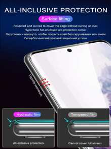 三片装全覆盖水凝胶屏幕保护膜，适用于三星 Galaxy、Redmi、荣耀等机型。易于粘贴，支持指纹解锁。软膜（非钢化玻璃） - 3件 - 查看 10