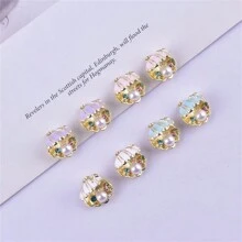 5pcs Marine Style 3D Pearl Encrusted Shell Zinc Alloy Pendant, DIY Earrings Necklace Charms Accessories
