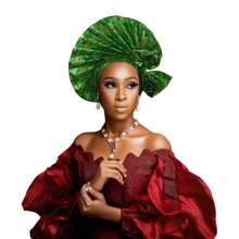 Elegant Nigerian Women's Hat, Aso Oke Headwear, Hand Woven Bow Women's Wrap Hat, African Classic Fabric Headscarf Hat, Auto Gele Headband, Suitable For Weddings, Parties, And Other Special Occasions, Hand Washable And Dry Cleanable, One Size Fits All Hair Sleep Cap - Nigerian Turban Hat - View 14